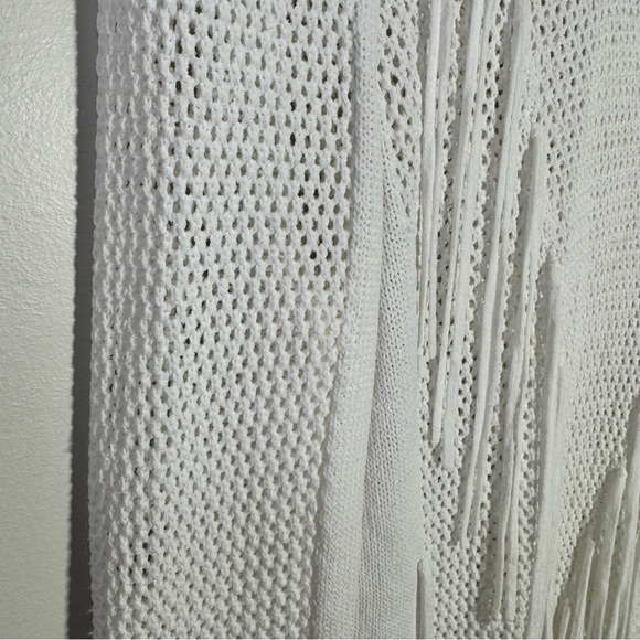 Sandro Paris Open Knit Fringe Top Sweater Long Slev Size Small - Picture 7 of 15